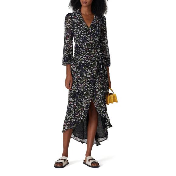 GANNI Floral Georgette Wrap Dress size 36 US 4 NWT - Picture 12 of 12